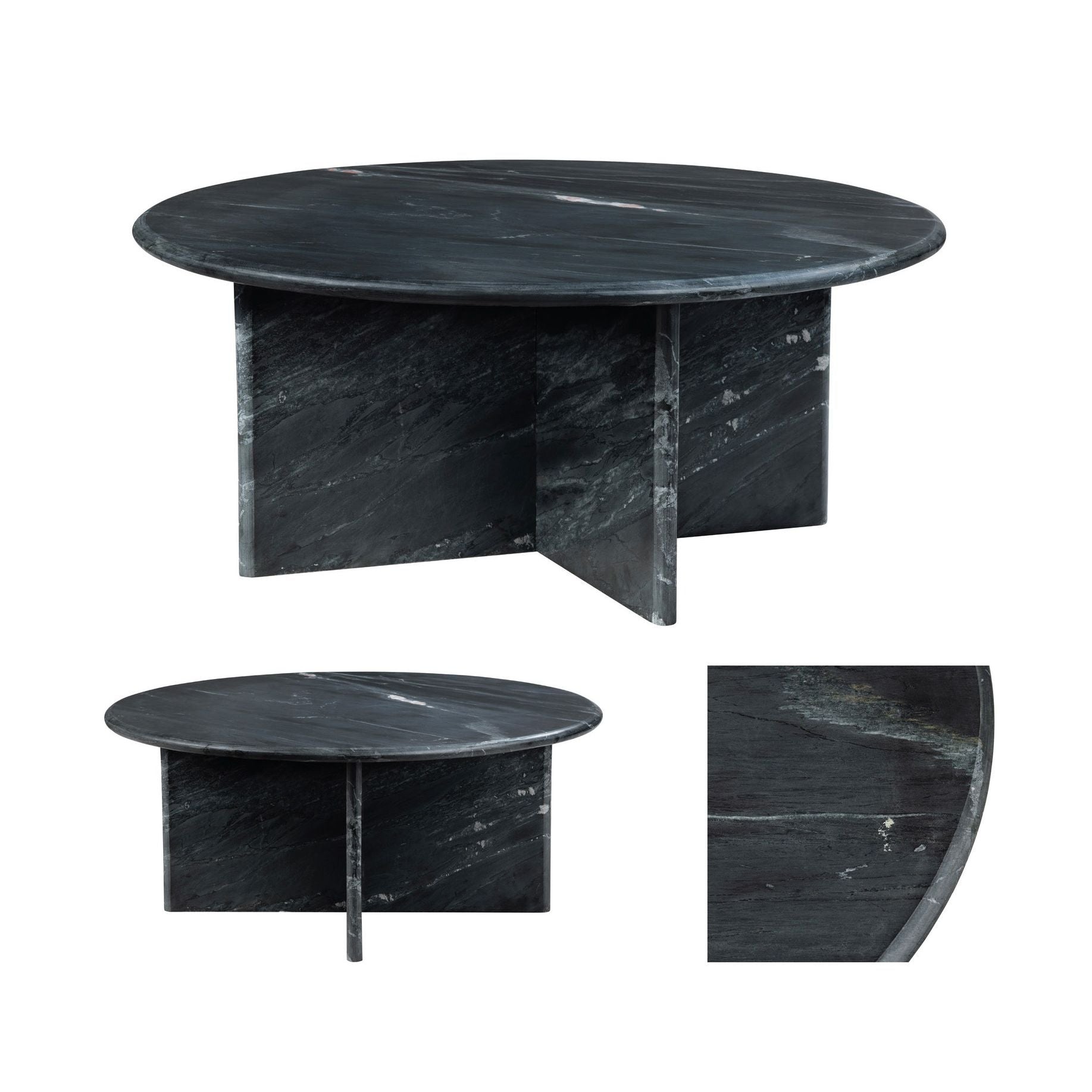 Crestview Collection Noir Black Marble Coffee Table - Image 3