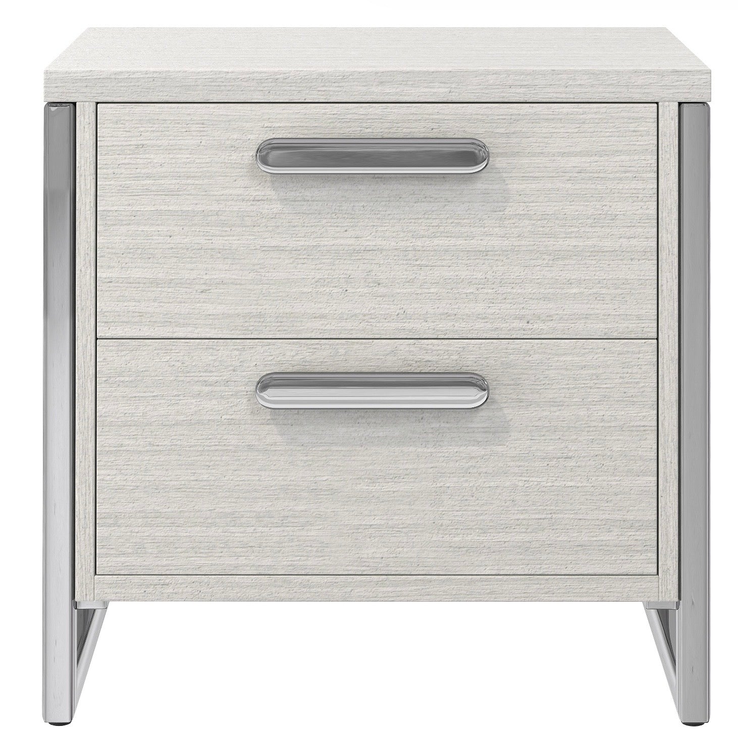 Bernhardt Stratum Collection Two Drawer 28 Inch Nightstand ~ Mist Finish - Image 2