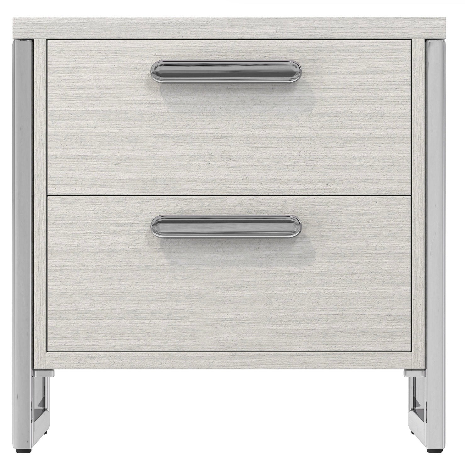 Bernhardt Stratum Collection Two Drawer 28 Inch Nightstand ~ Mist Finish - Image 3