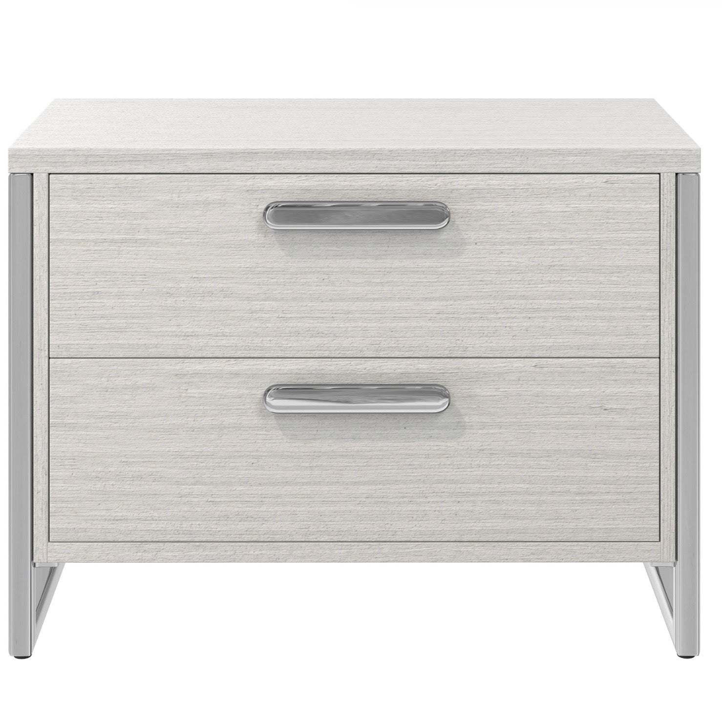 Bernhardt Stratum Collection Two Drawer 38 Inch Nightstand ~ Mist Finish - Image 3