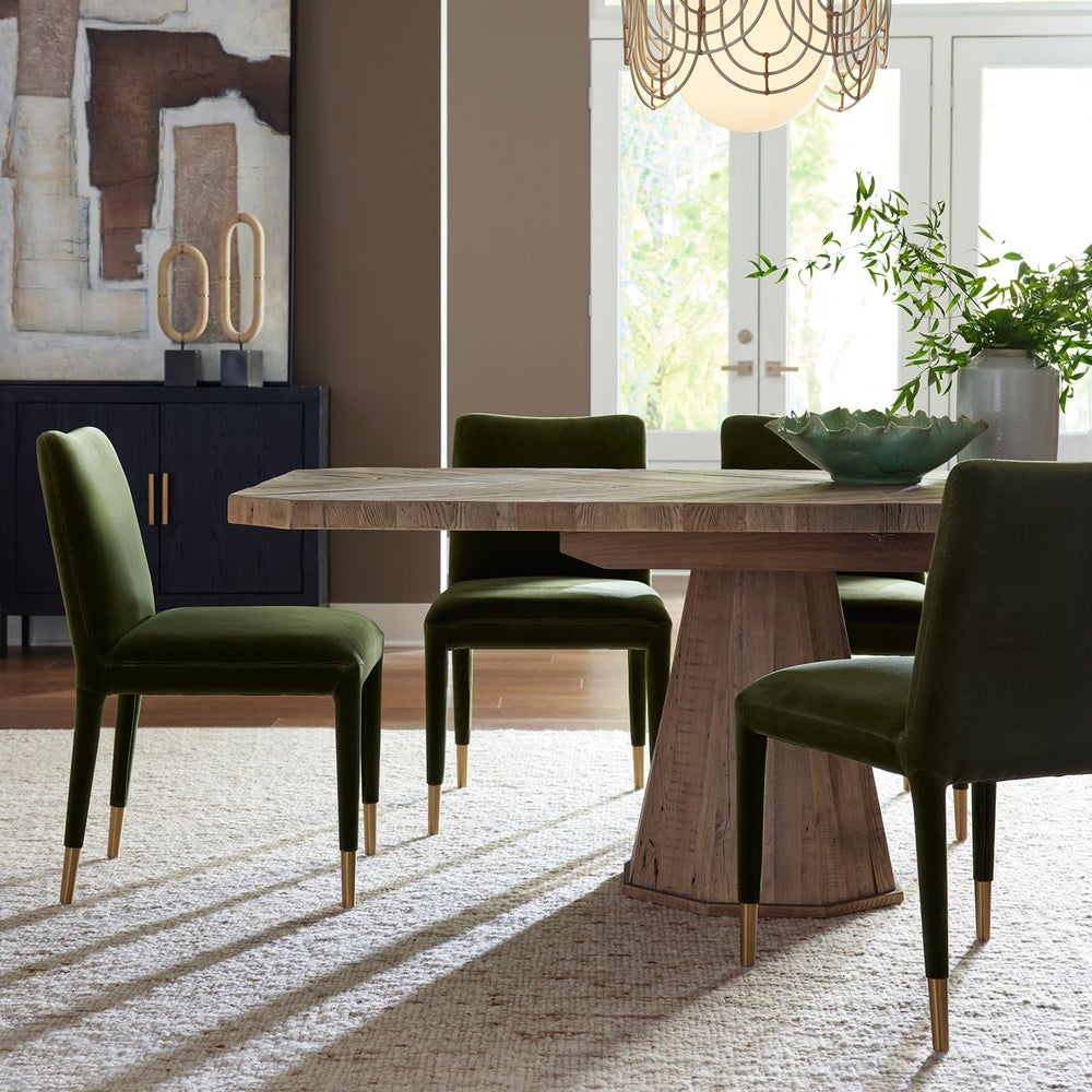 Uttermost Caledon Herringbone Inlay Reclaimed Oak Dining Table - Image 2