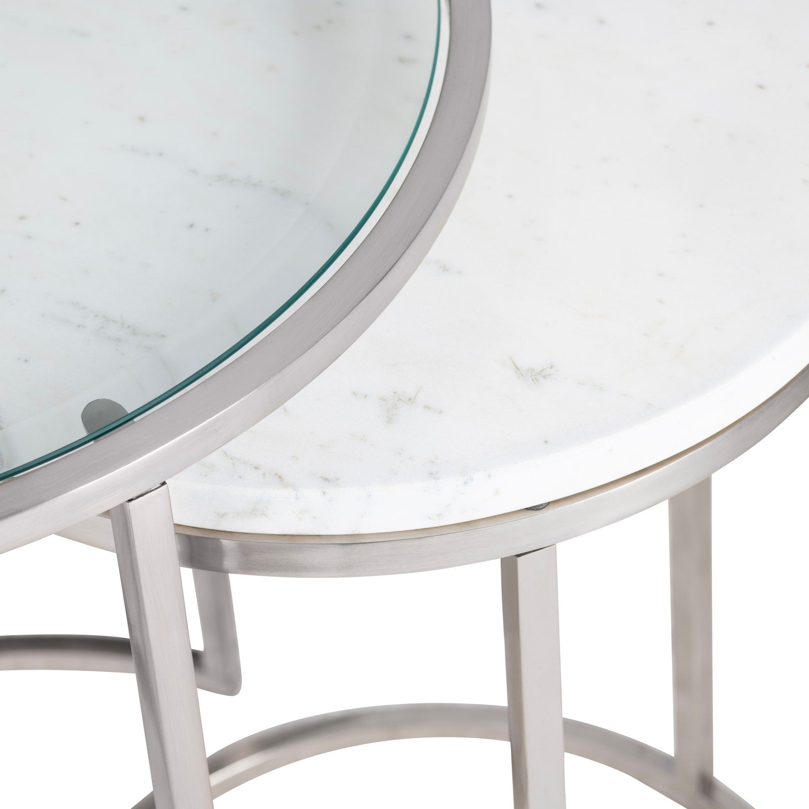 Crestview Collection Cellini Marble and Glass Nesting Tables - Image 3