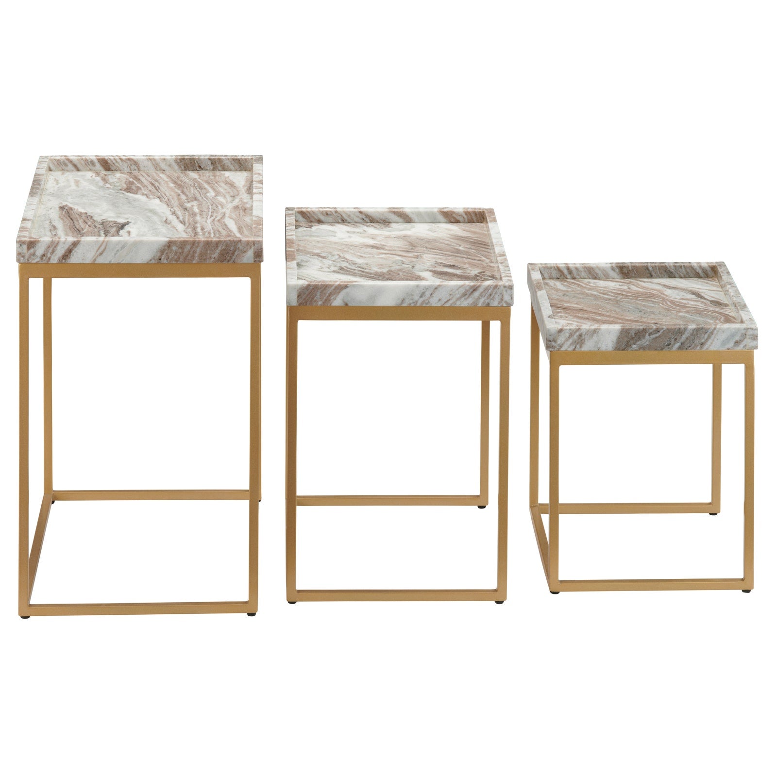 Crestview Collection Torrento Marble Nesting Tables ~ Set Of 3 - Image 3