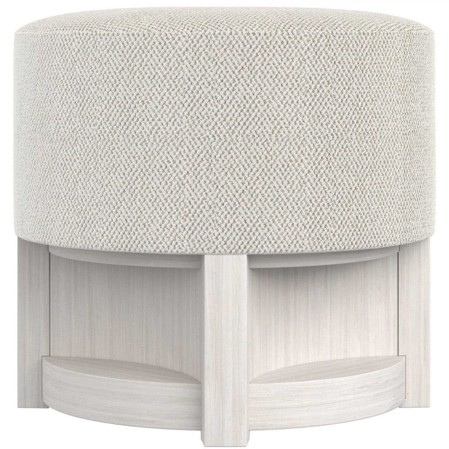 Bernhardt Stratum Collection Upholstered Round Bench ~ Mist Finish - Image 3