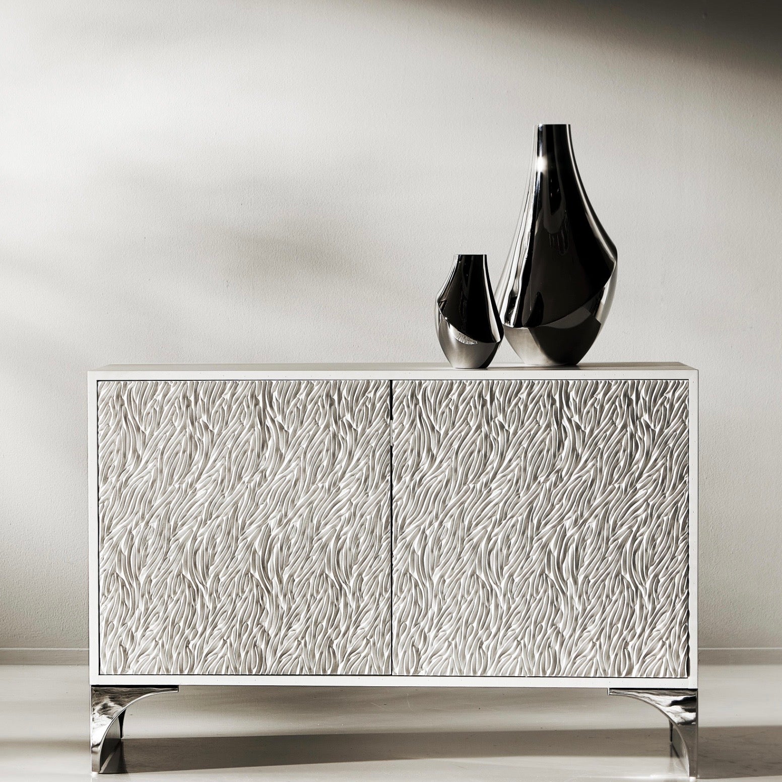 Bernhardt Stratum Collection Door Chest ~ Fossil Faux Stone Finish