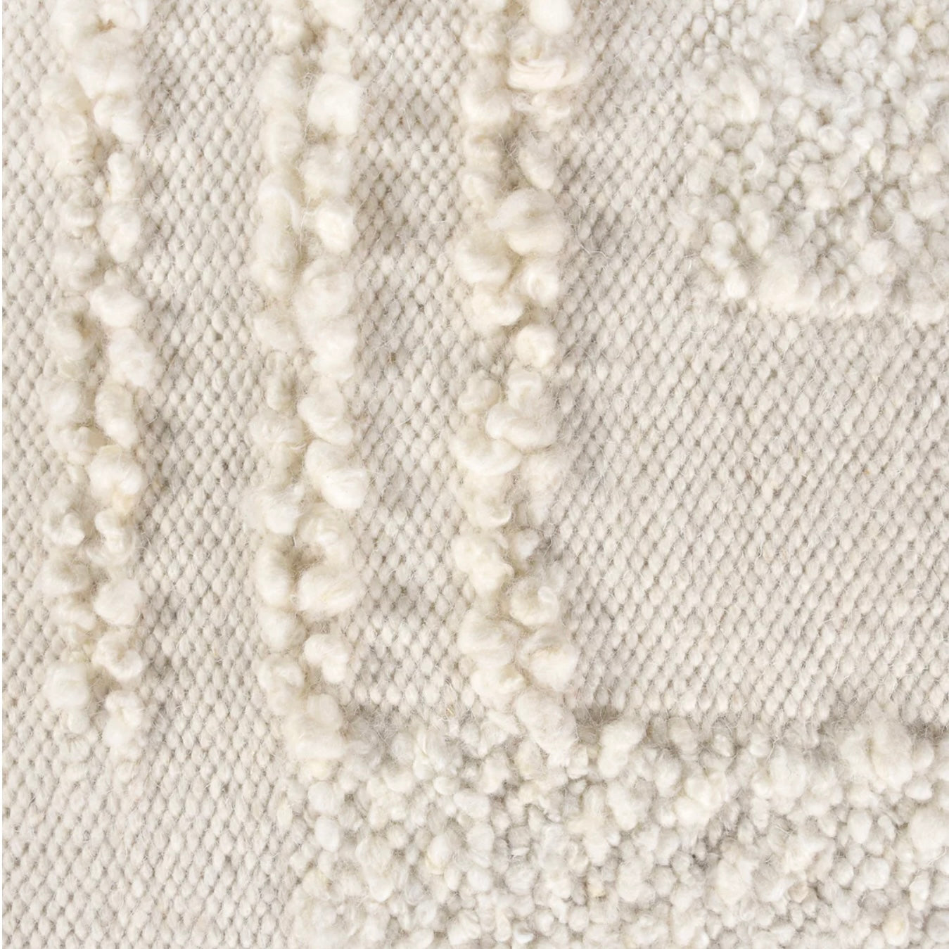 Anaya Home White Boucle Patchwork Handwoven Pouf - Image 2