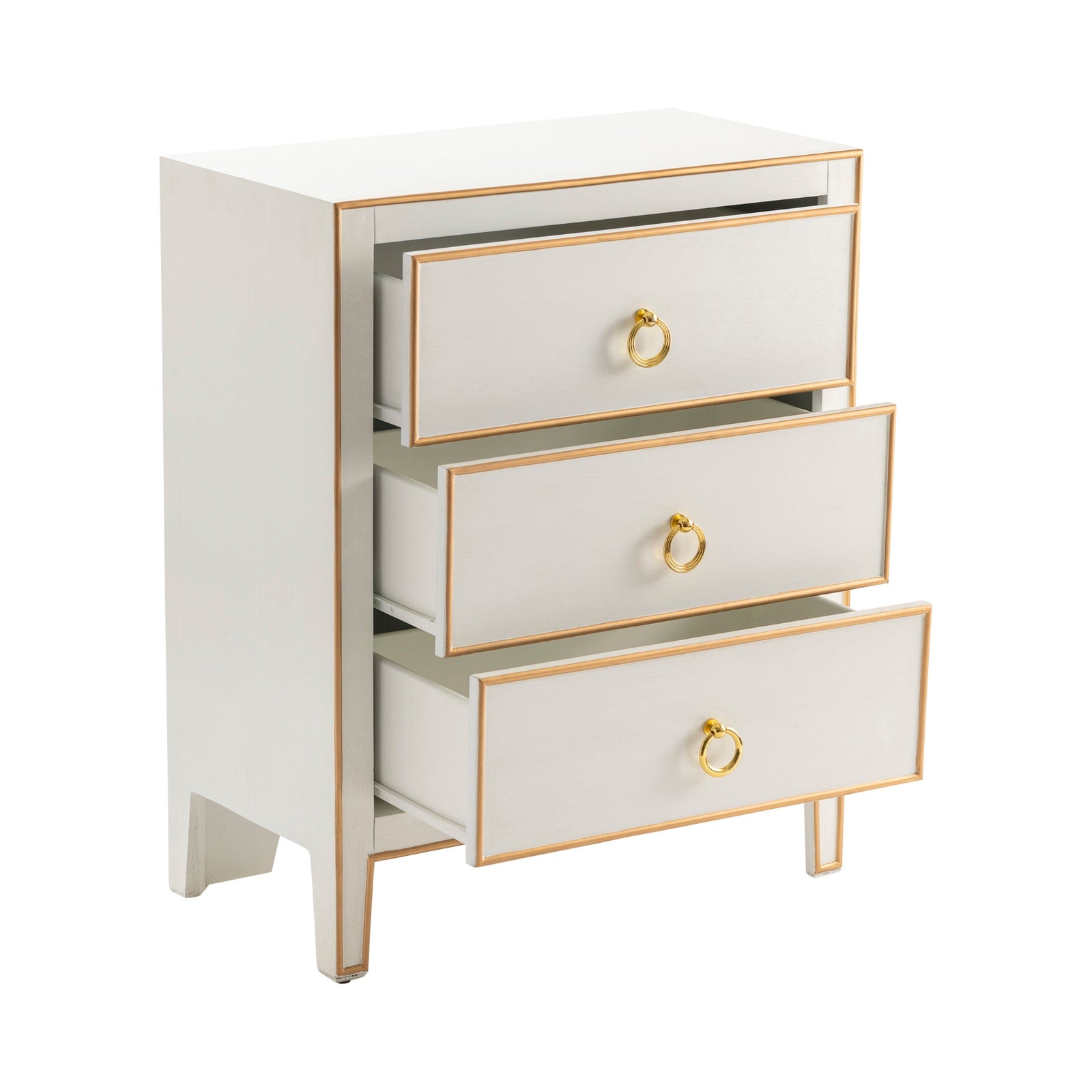 Crestview Collection Phoebe White and Gold Chest - Image 3