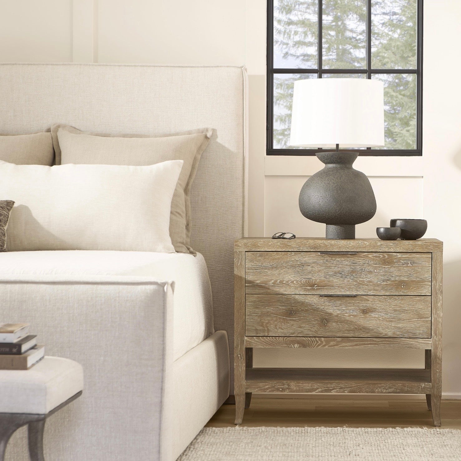 Bernhardt Tribeca Collection Two Drawer Nightstand ~ Aurum Finish
