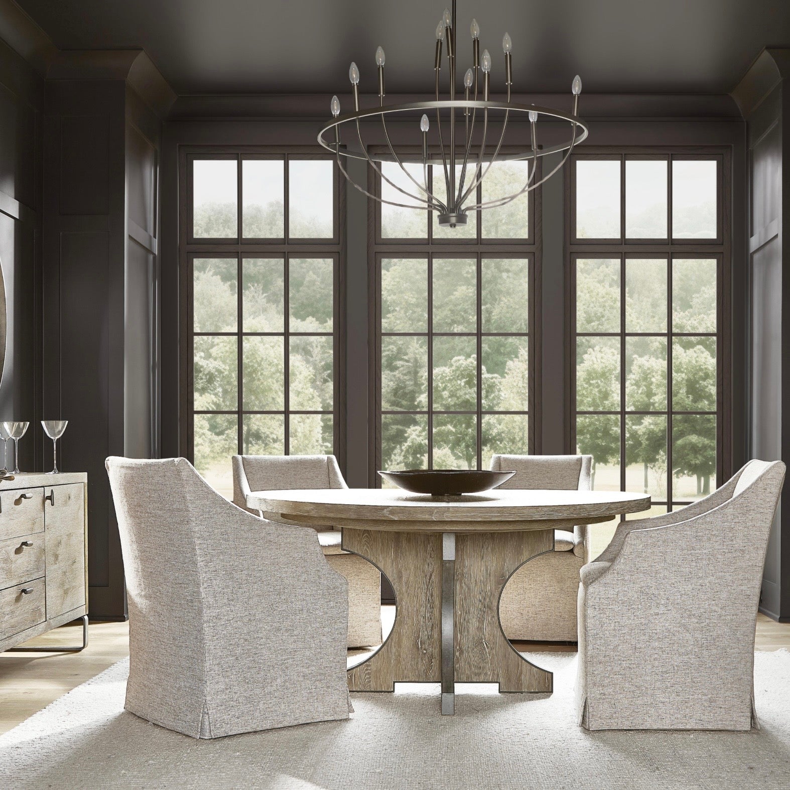 Bernhardt Tribeca Collection Upholstered Dining Armchair - Image 1