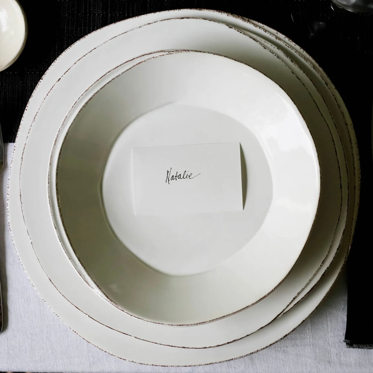 Vietri Lastra White European Dinner Plate 10.5” ~ Handcrafted Italian Stoneware - Image 1