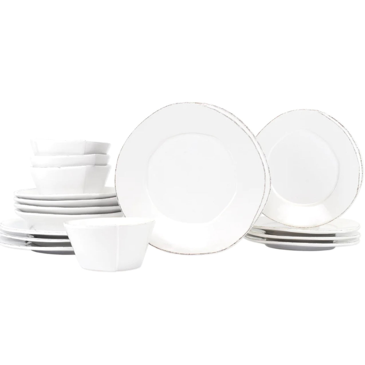 Vietri Lastra White 16 Piece Dinnerware Set ~ Handcrafted Italian Stoneware - Image 2