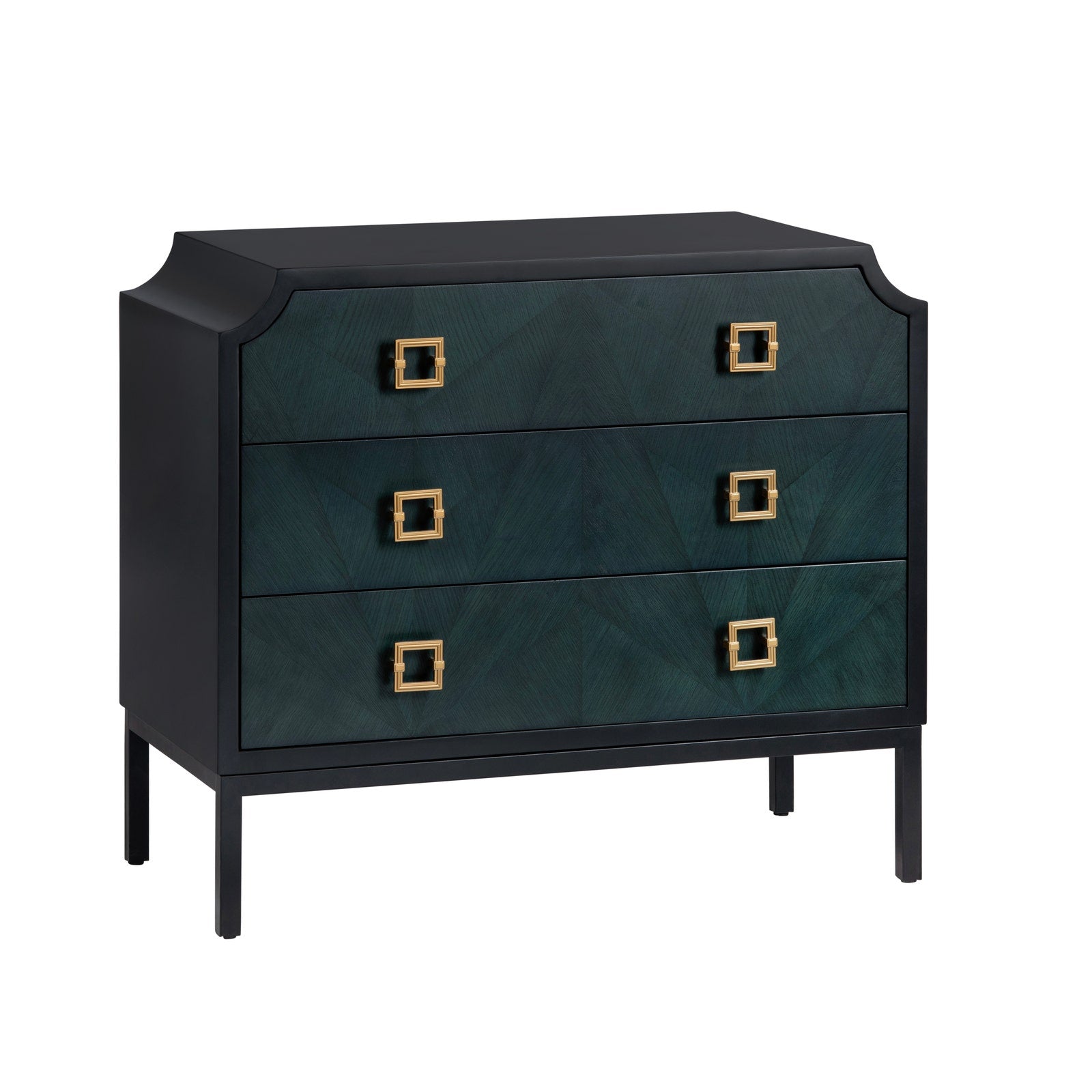 Crestview Collection Gemma Black Three Drawer Chest - Image 1