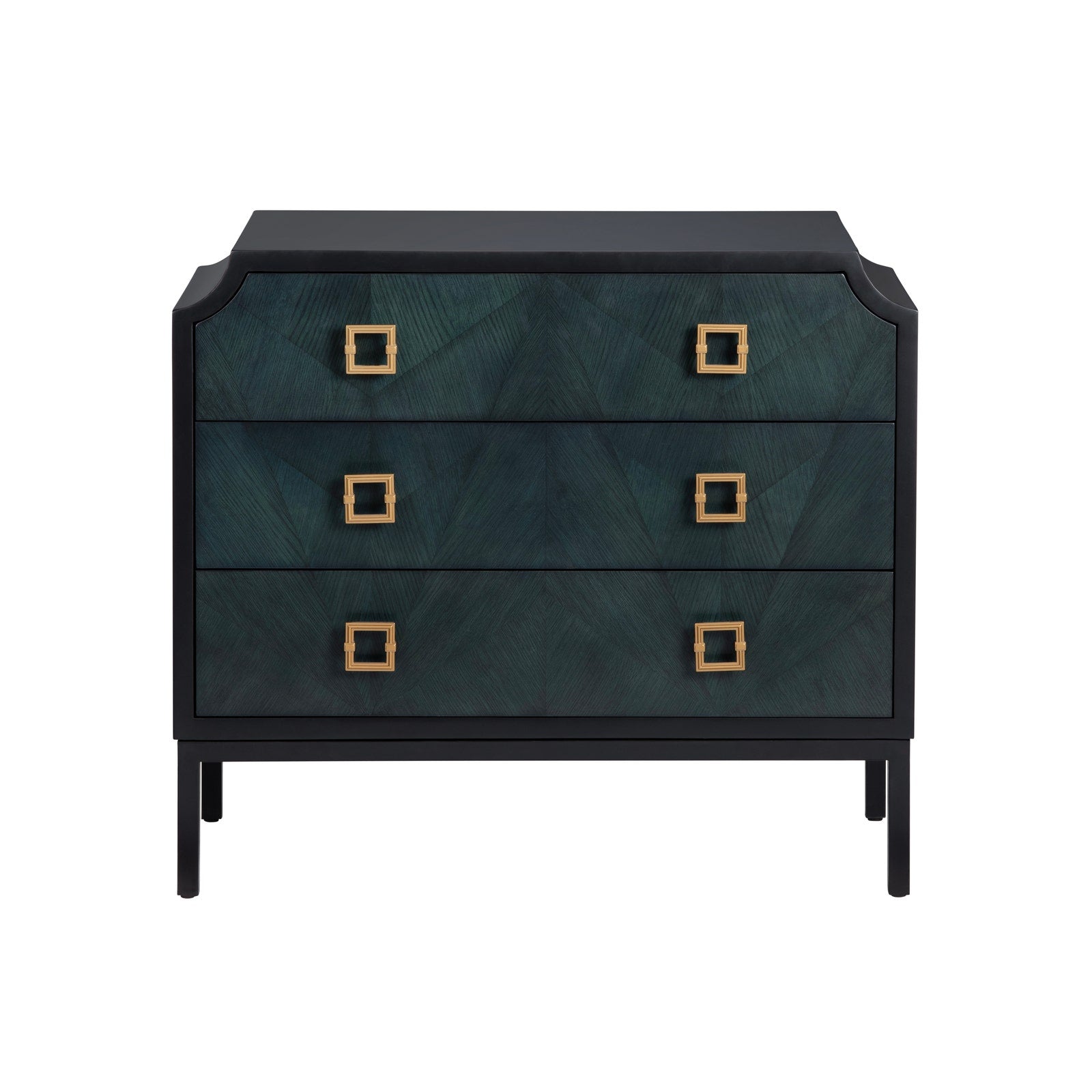 Crestview Collection Gemma Black Three Drawer Chest - Image 2
