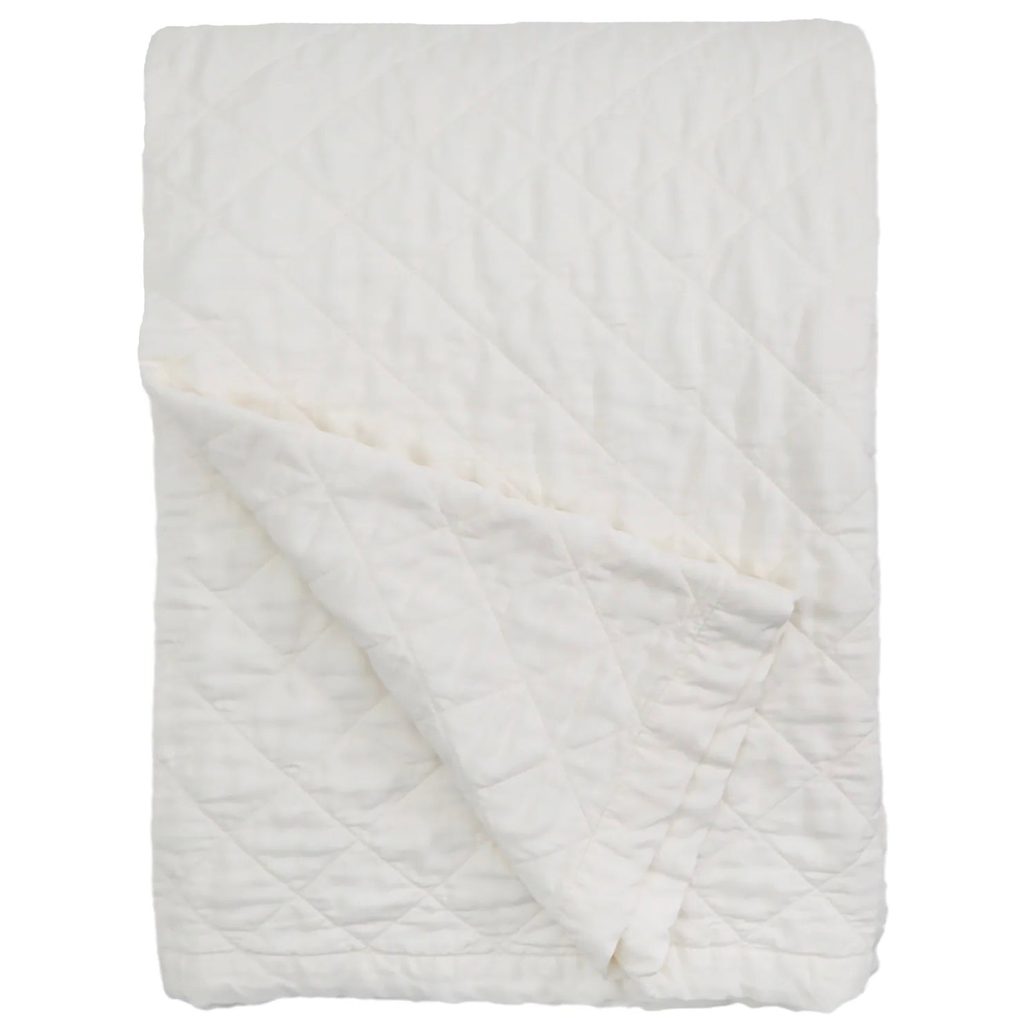 Pom Pom at Home Monaco Ivory Bamboo Sateen Oversized Throw Blanket ~ 68” x 94” - Image 1