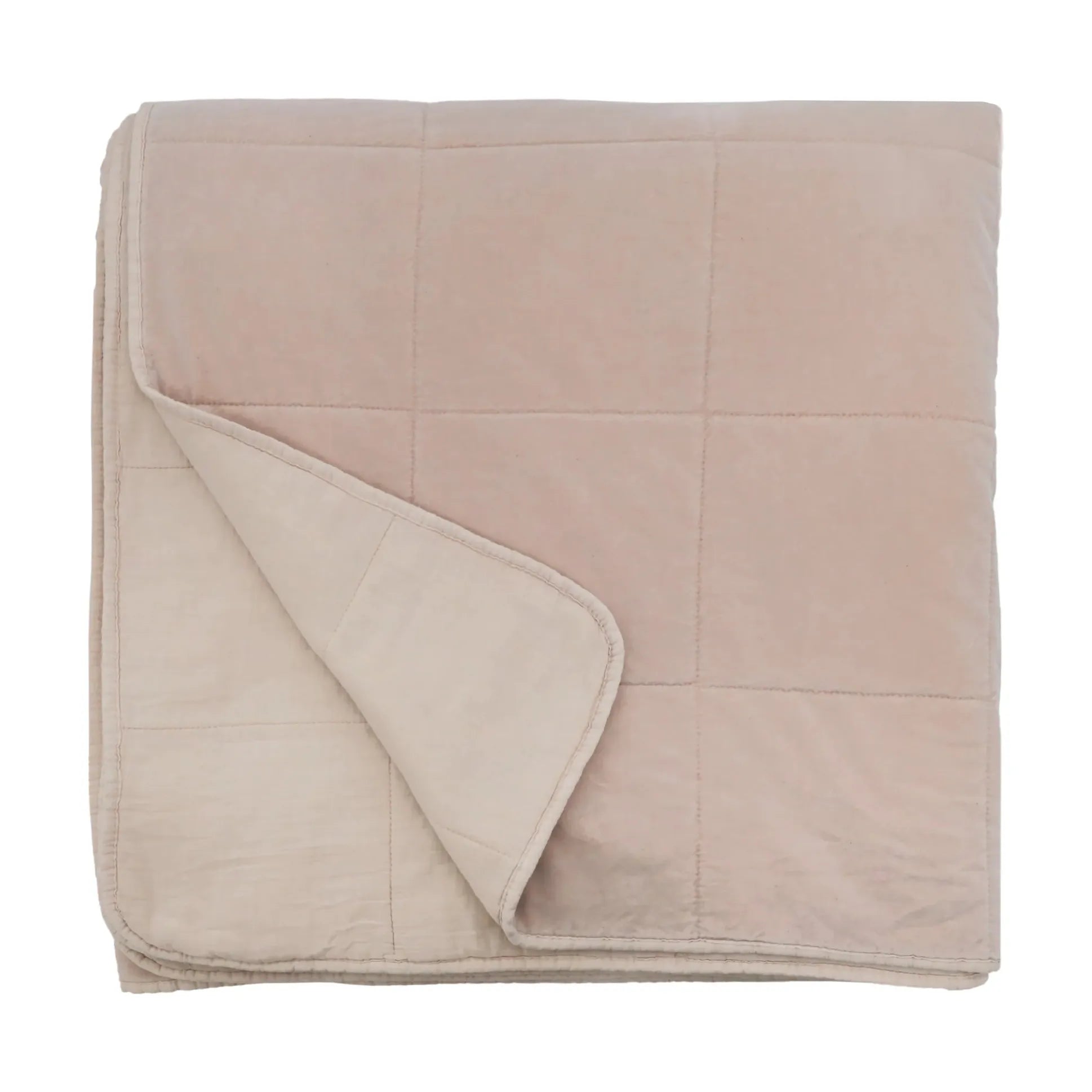 Pom Pom at Home Amsterdam Blush Cotton Velvet Oversized Throw Blanket - Image 1