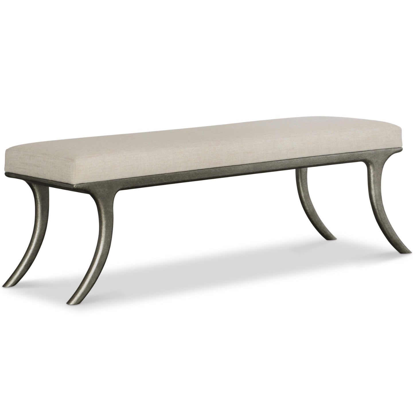 Bernhardt Tribeca Collection Upholstered Bench with Textured Steel Base - Image 2