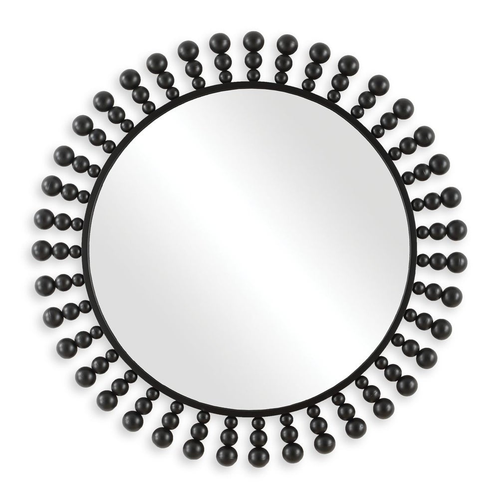 Uttermost Aziel Sleek Satin Black Round Mirror - Image 2