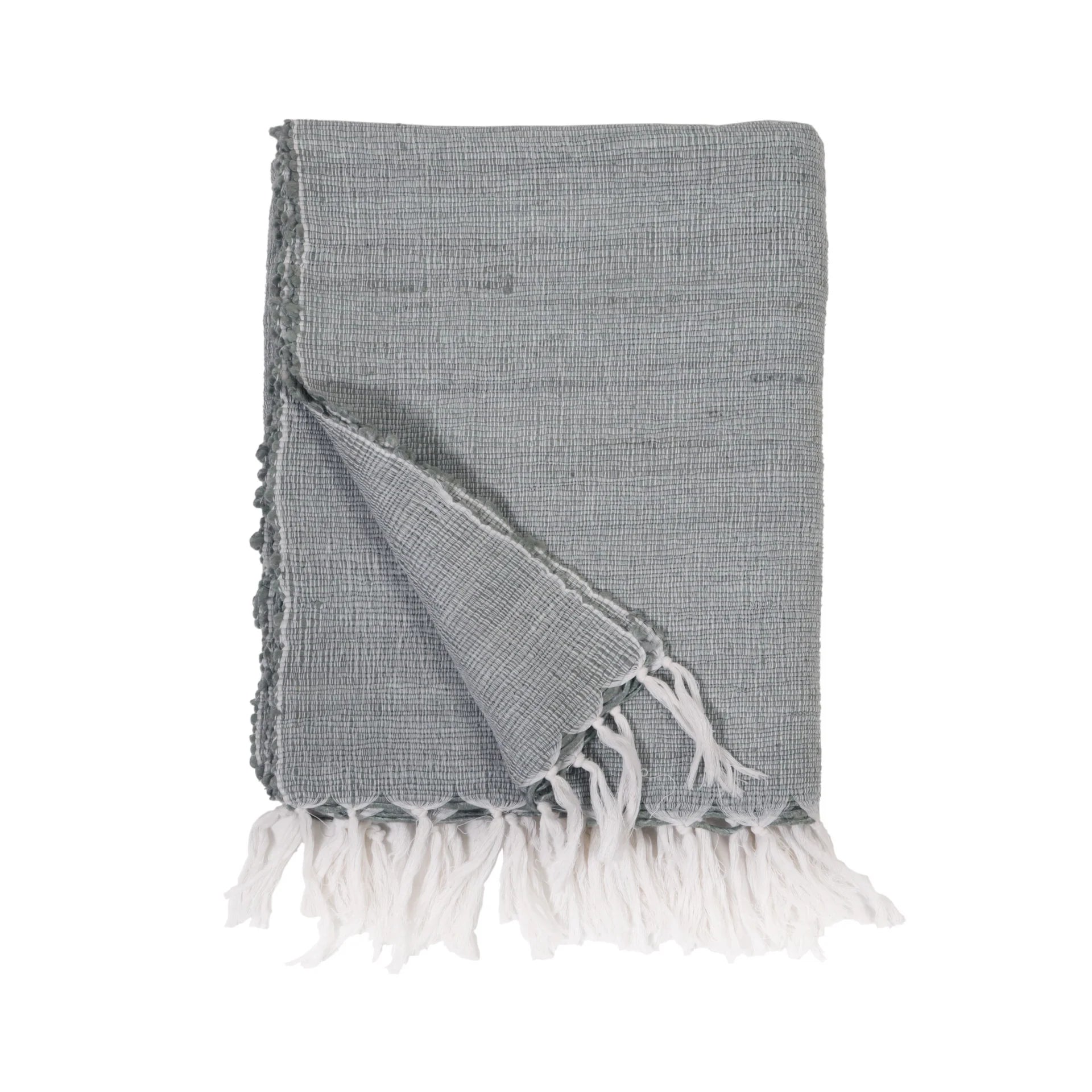 Pom Pom at Home Athena Shore Blue Throw Blanket ~ 50” x 70” - Image 1