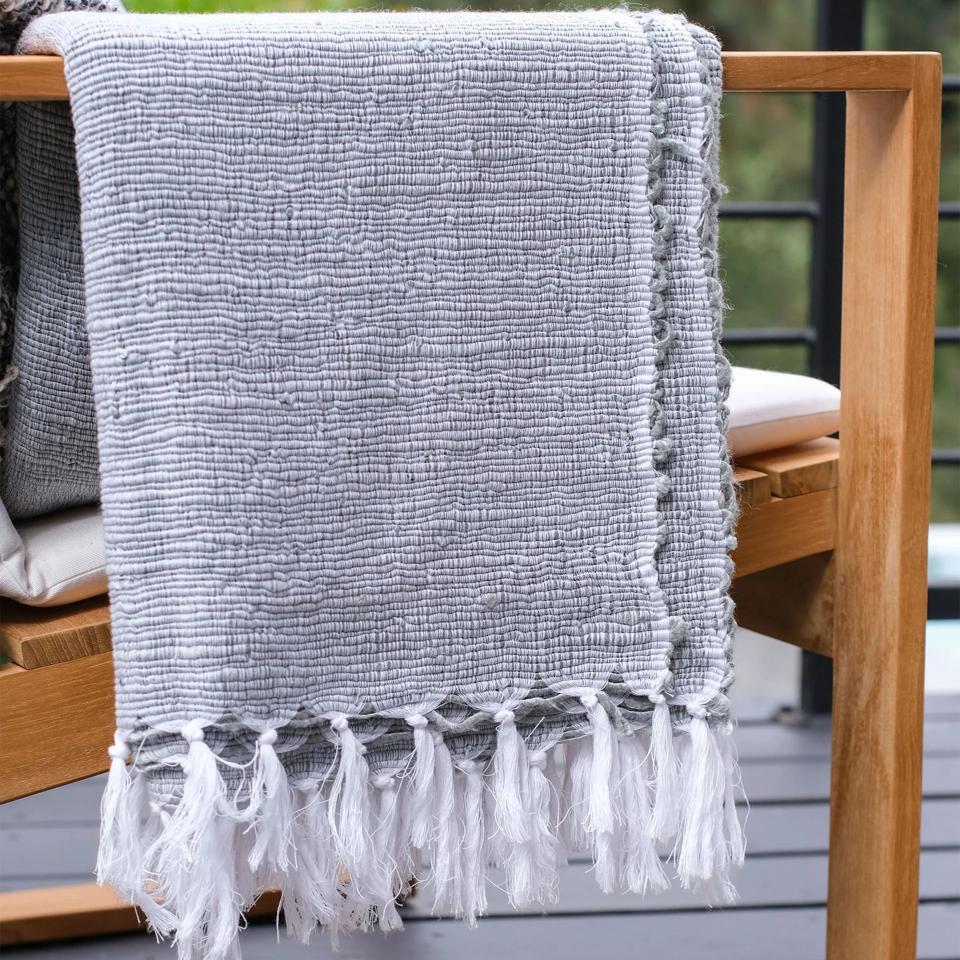 Pom Pom at Home Athena Shore Blue Throw Blanket ~ 50” x 70” - Image 3