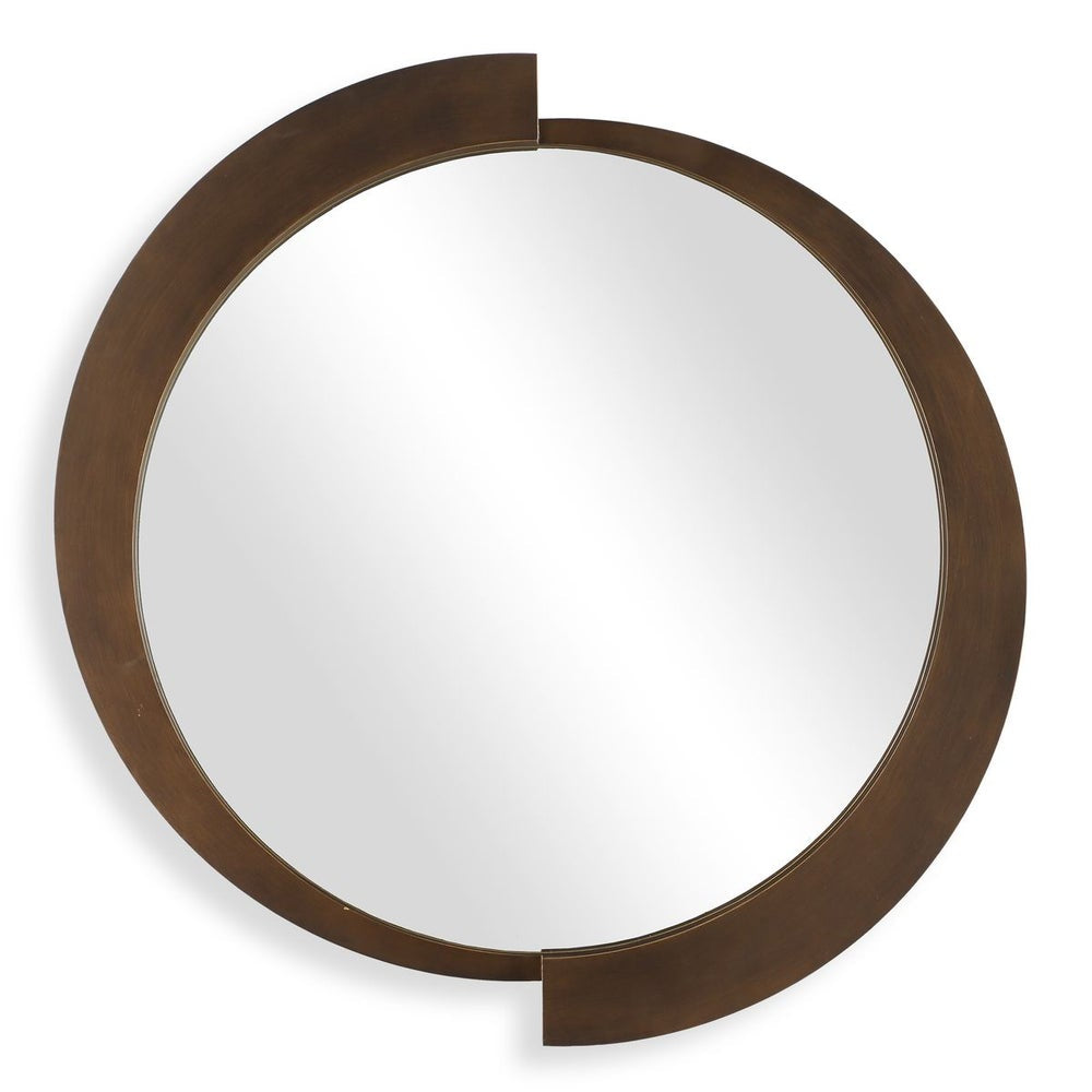 Uttermost Reverse Brushed Bronze Round Mirror - Image 2