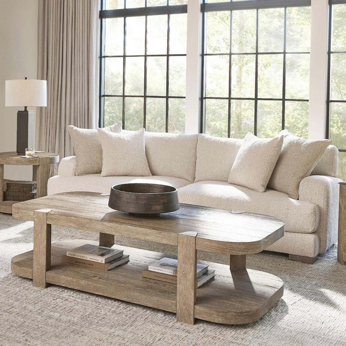 Bernhardt Tribeca Collection Rectangular Cocktail Table ~ Rustic Aurum Finish