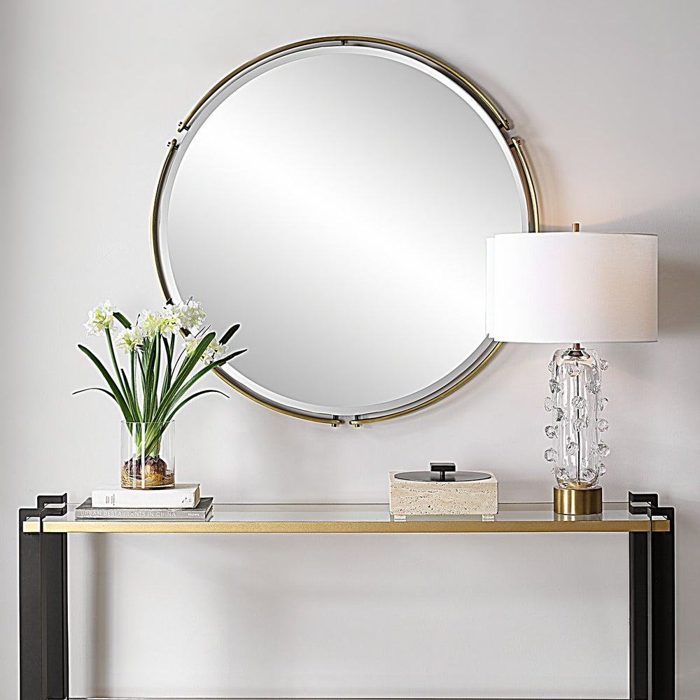 Uttermost Wesley Decorative Double Iron Bands Round Mirror - Image 1