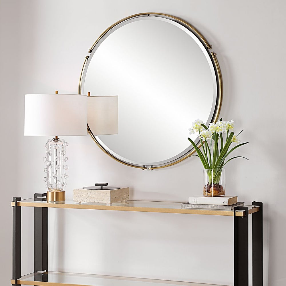 Uttermost Wesley Decorative Double Iron Bands Round Mirror - Image 2