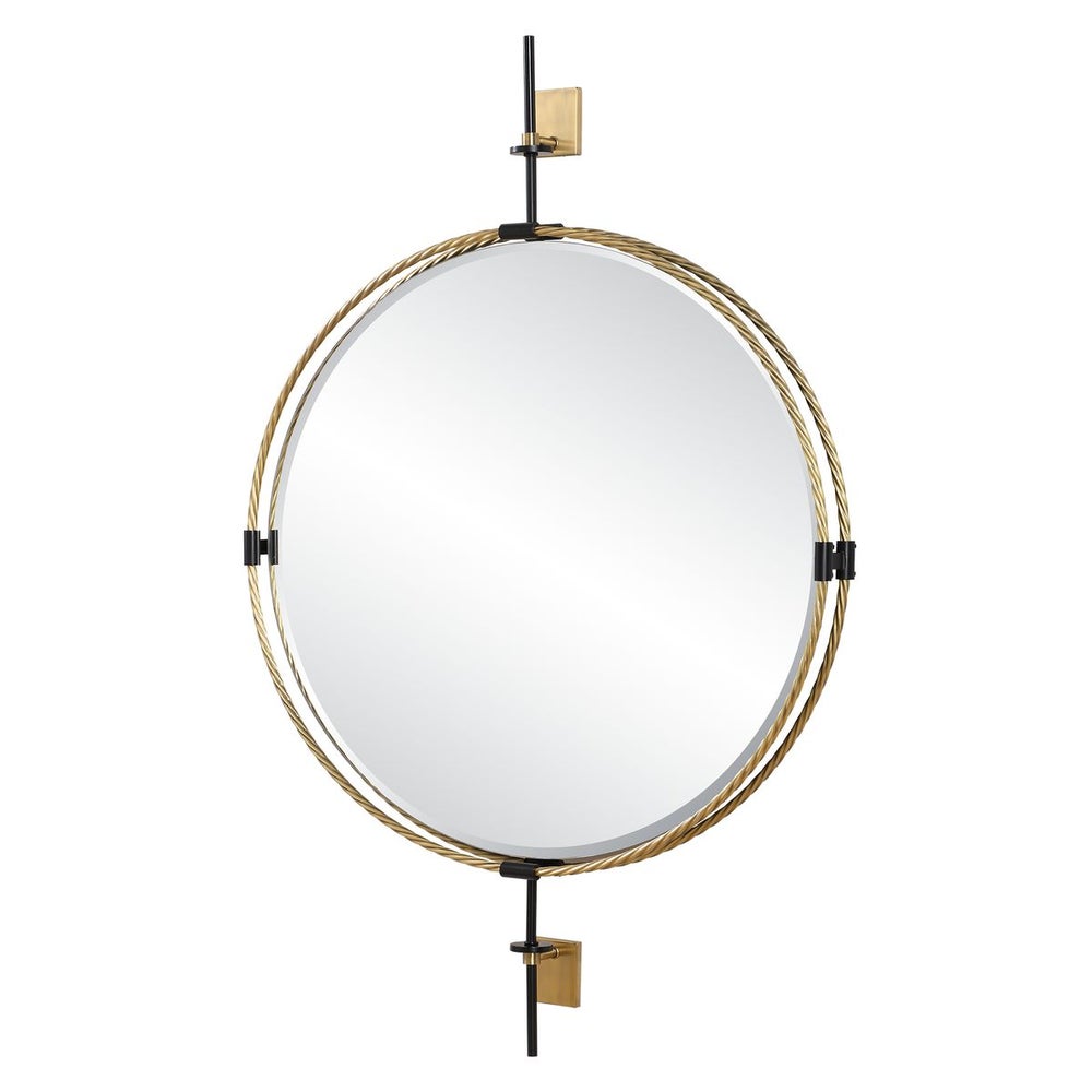 Uttermost Guardrail Twisted Iron Finished Frame Round Mirror - Image 3