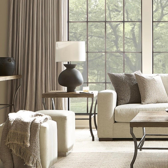 Bernhardt Tribeca Collection Side Table ~ Aurum Finish with Textured Steel Base - Image 1
