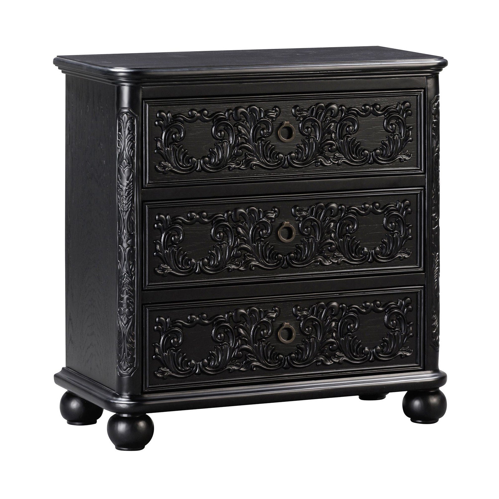Crestview Collection Ashleigh Black 3 Drawer Chest - Image 1