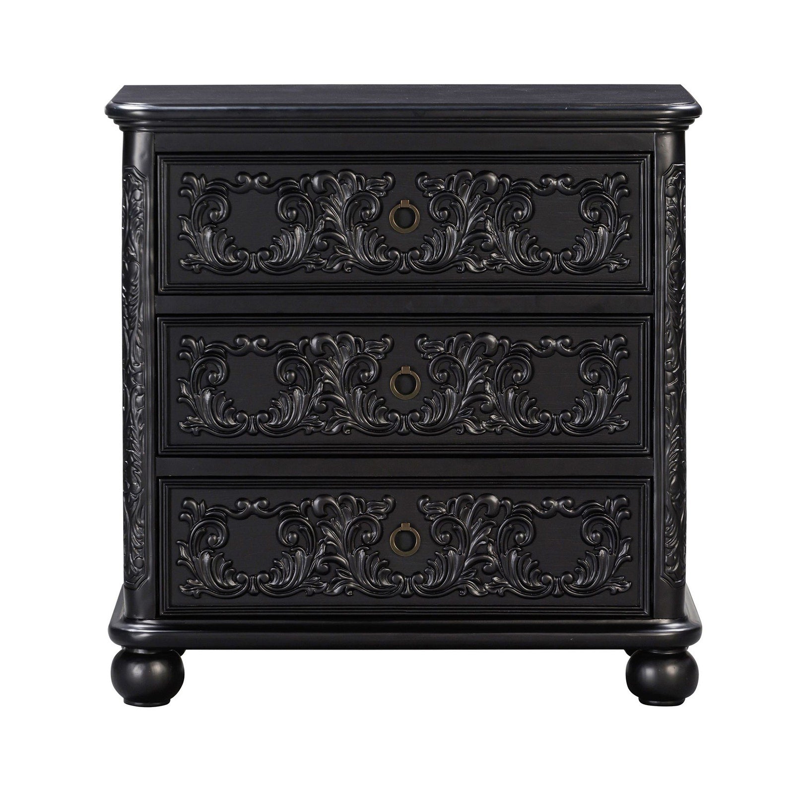 Crestview Collection Ashleigh Black 3 Drawer Chest - Image 2