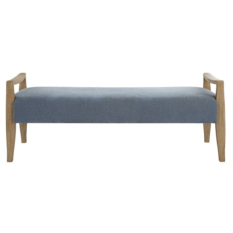 Uttermost Daylight Bench Sky Blue Seat With Natural Oak Base - Image 3