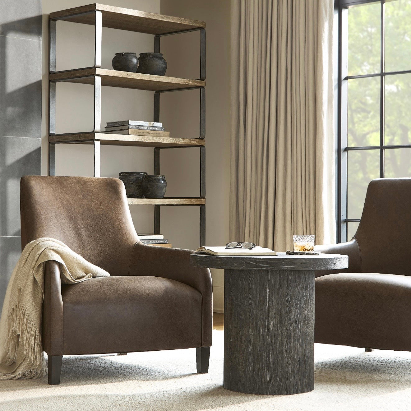 Bernhardt Tribeca Collection Round Side Table ~ Tadon Finish - Image 1