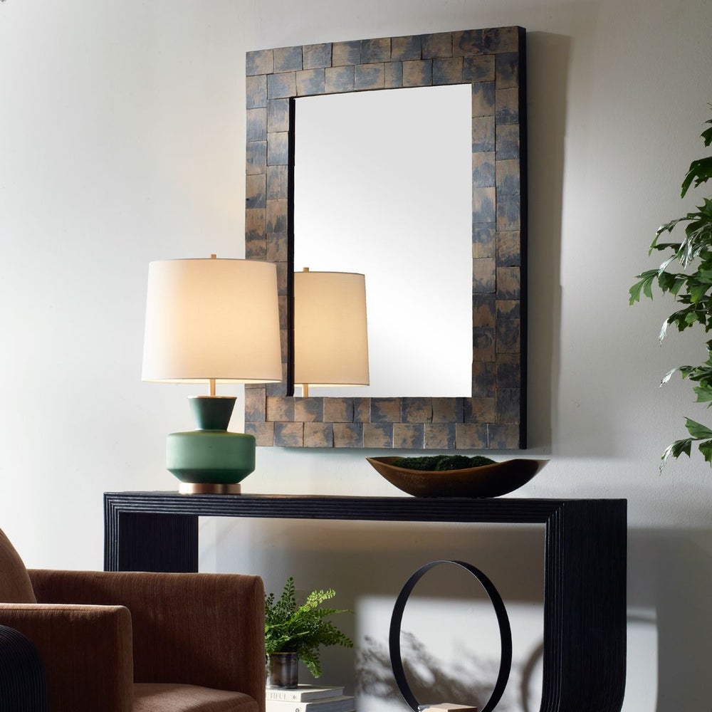 Uttermost Burke Layered Mahogany Blocks Mirror - Image 2