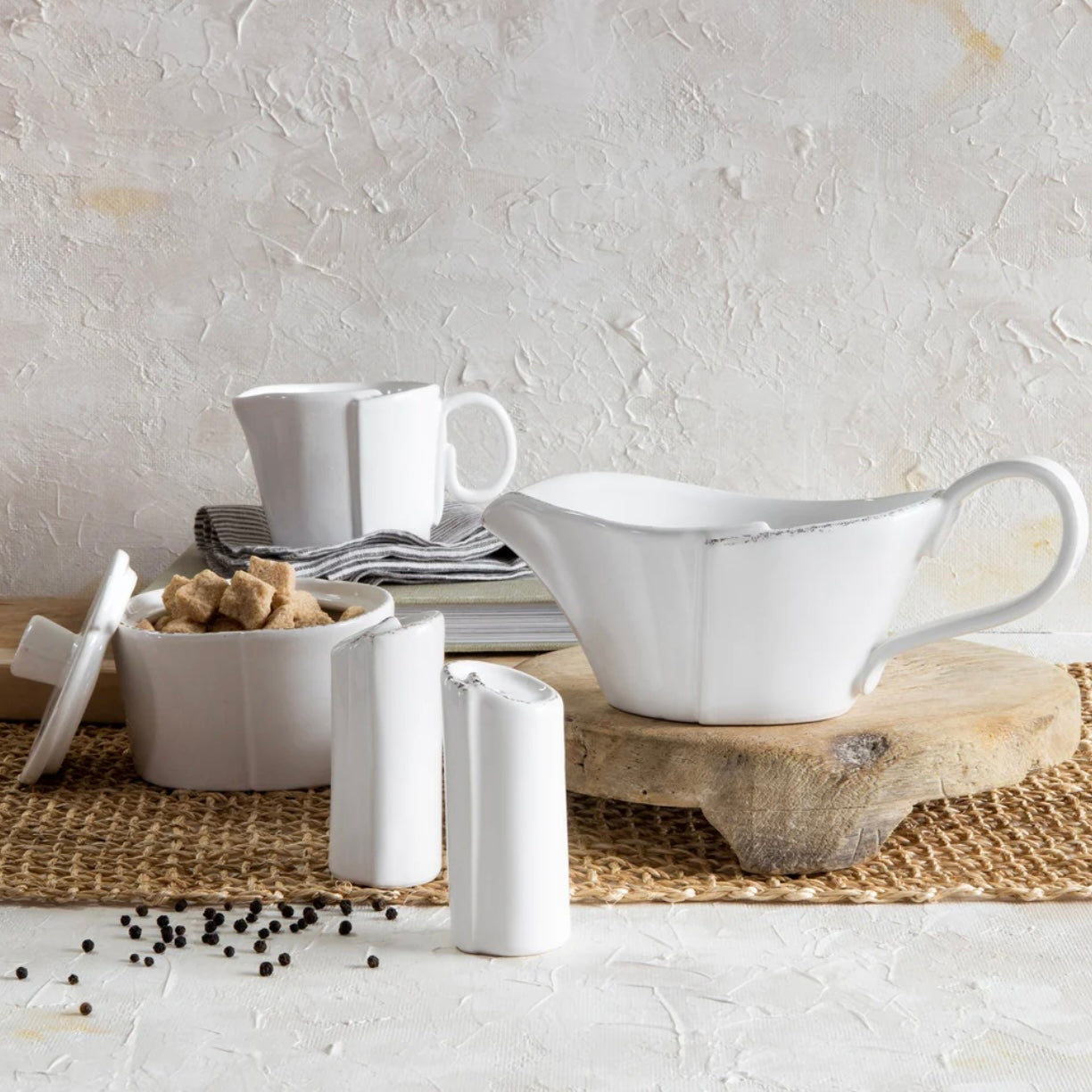 Vietri Lastra White Kitchen Essential Accessories Set ~ Handcrafted Italian Stoneware - Image 1