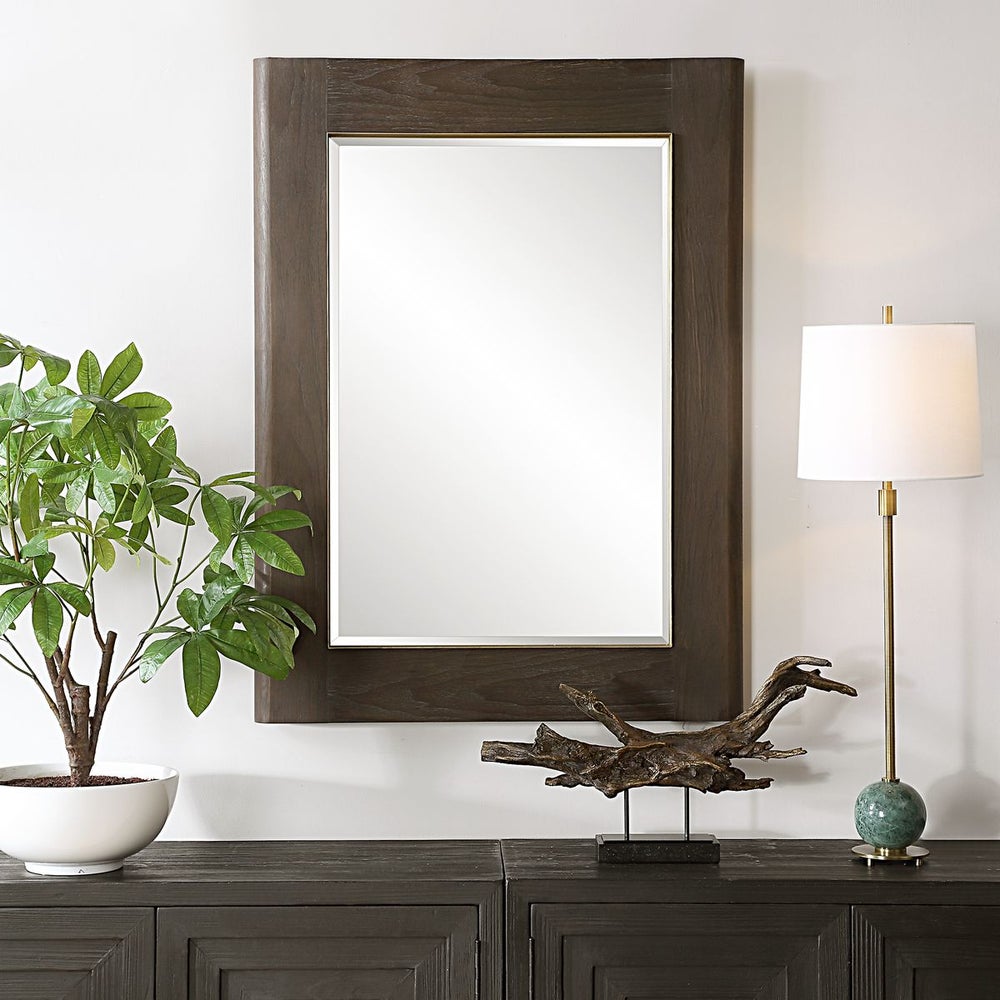 Uttermost Catron Aged Walnut Mirror - Image 1