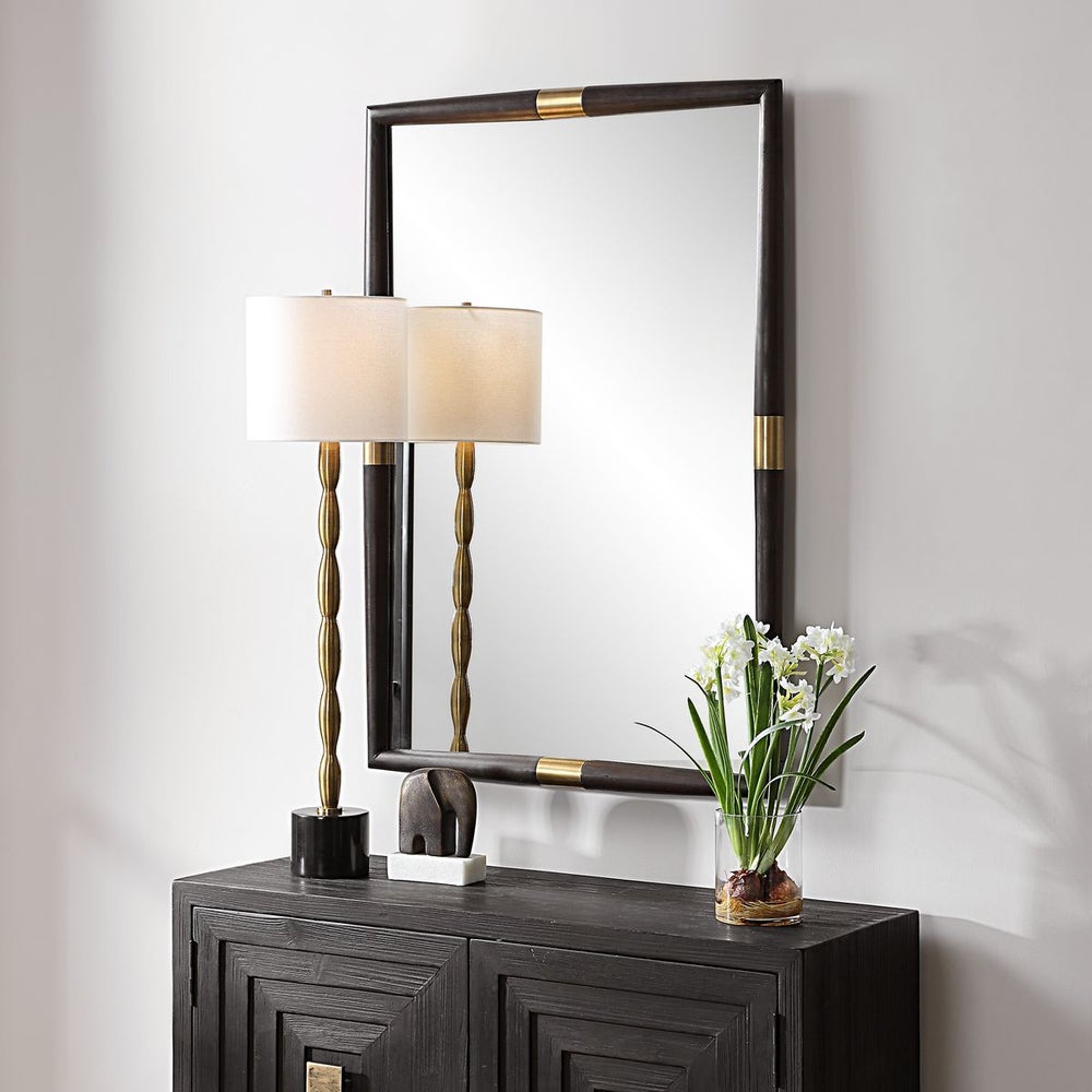 Uttermost Larkin Dark Oak Wood Framed Mirror - Image 3