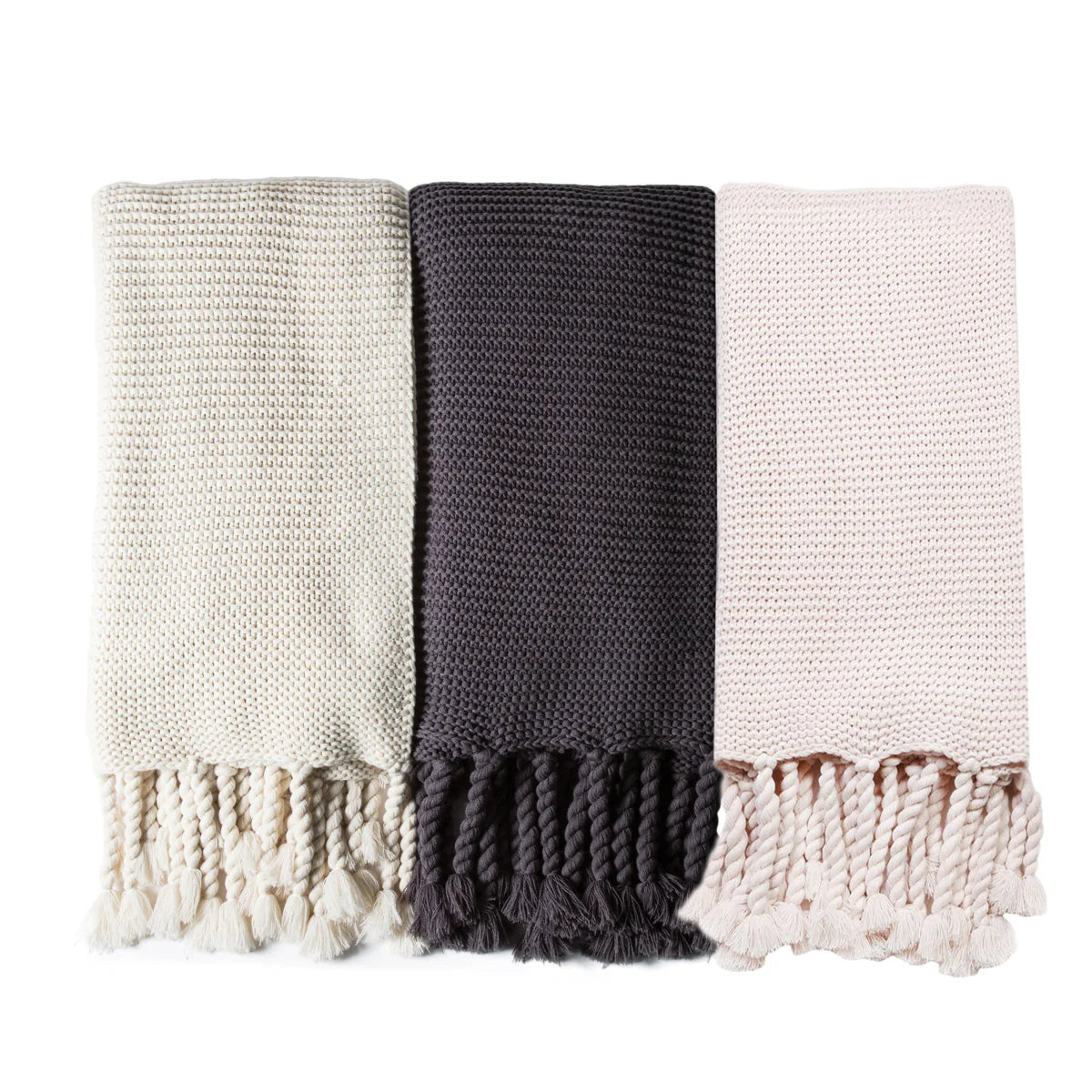 Pom Pom at Home Trestles Cable Knit Oversized Throw Blanket ~ Available in 3 Colors - Image 1