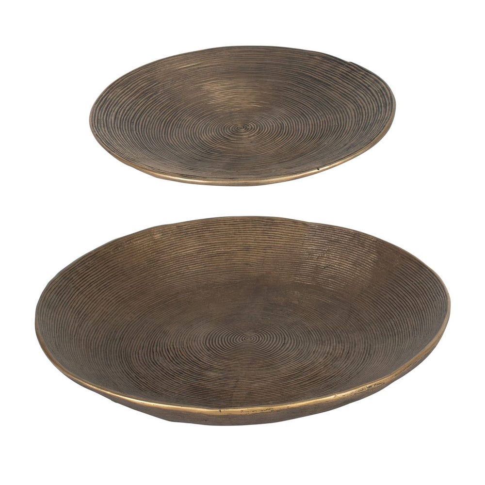Uttermost Stratum Set of 2 Antique Brass Round Bowls - Image 3
