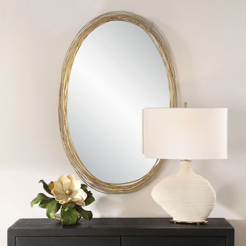 Uttermost Gillian Gold Finish Oval Mirror - Image 1