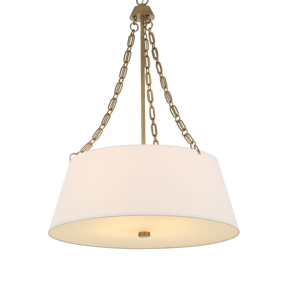Uttermost Andalucia White Linen Hanging Shade 4 Light Pendant - Image 2