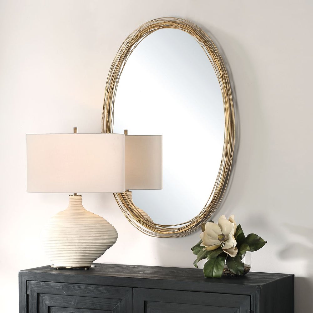 Uttermost Gillian Gold Finish Oval Mirror - Image 2