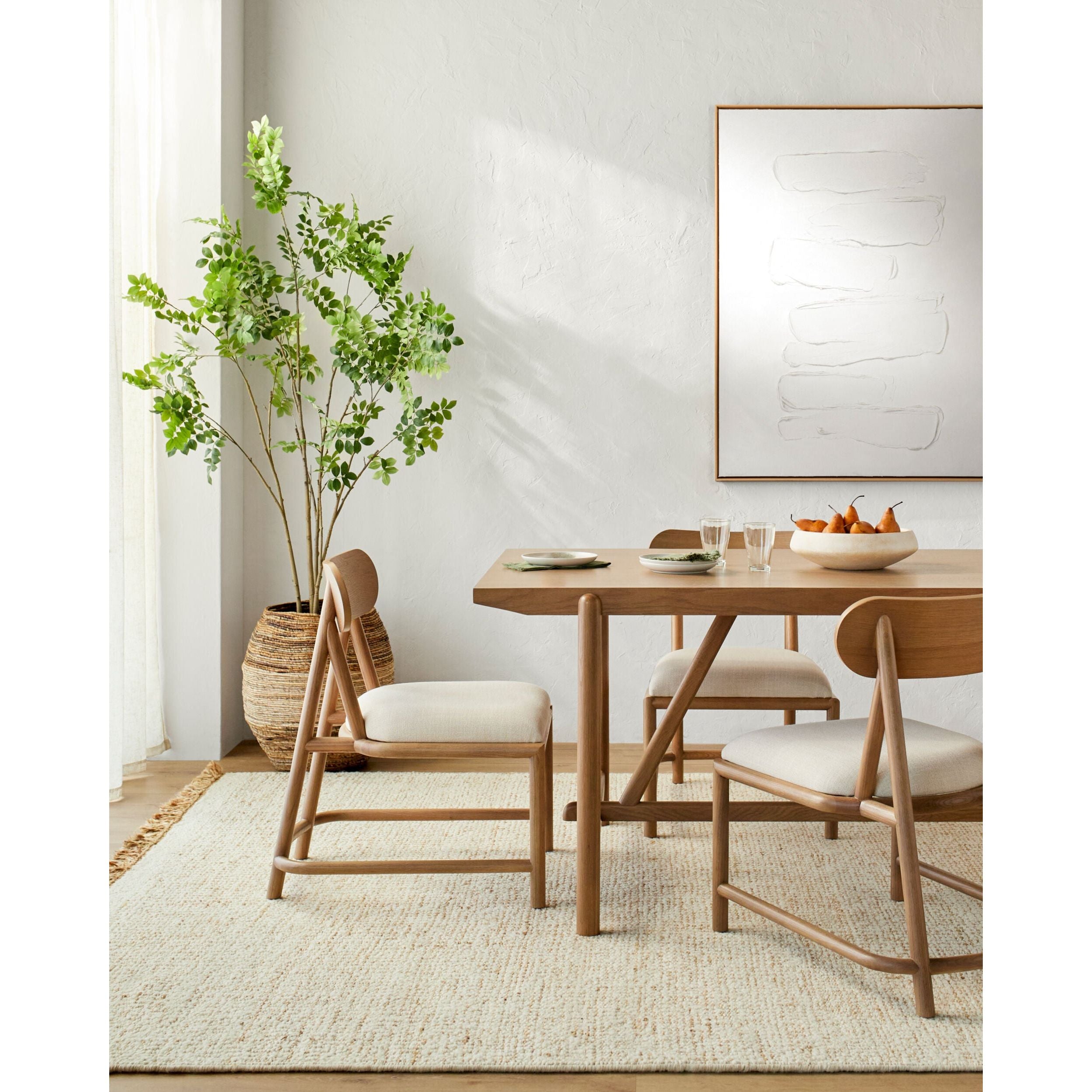 Surya Keating Modern Wheat Oak Dining Table - Image 2