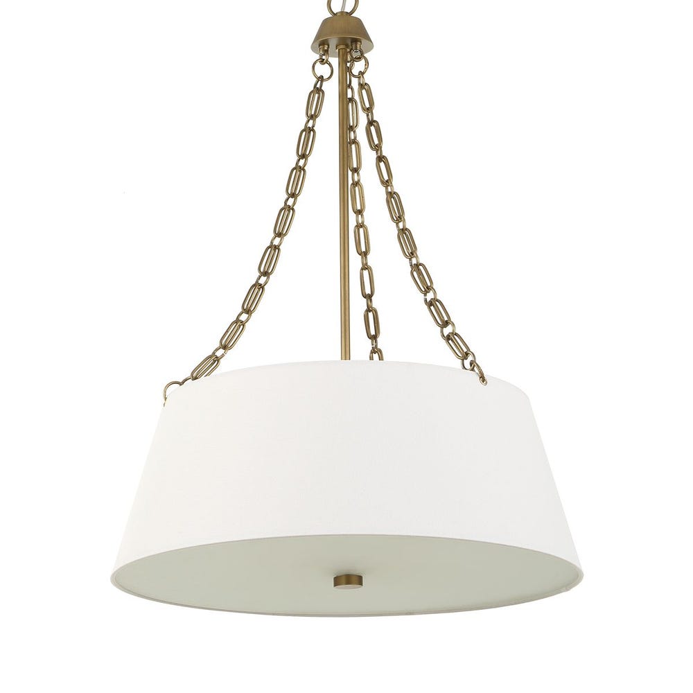 Uttermost Andalucia White Linen Hanging Shade 4 Light Pendant - Image 3