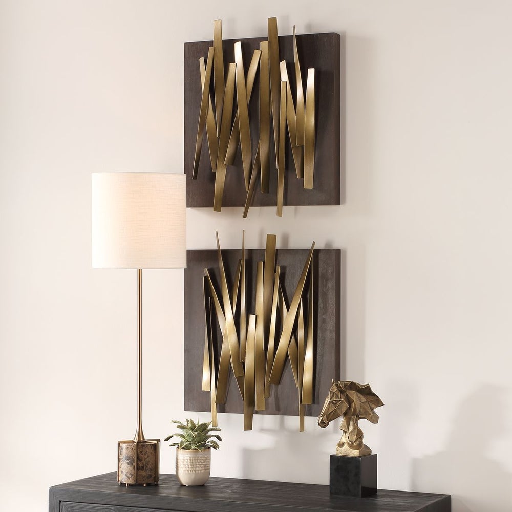 Uttermost Crosshatch Metal Wall Decor ~ Set Of Two - Image 2