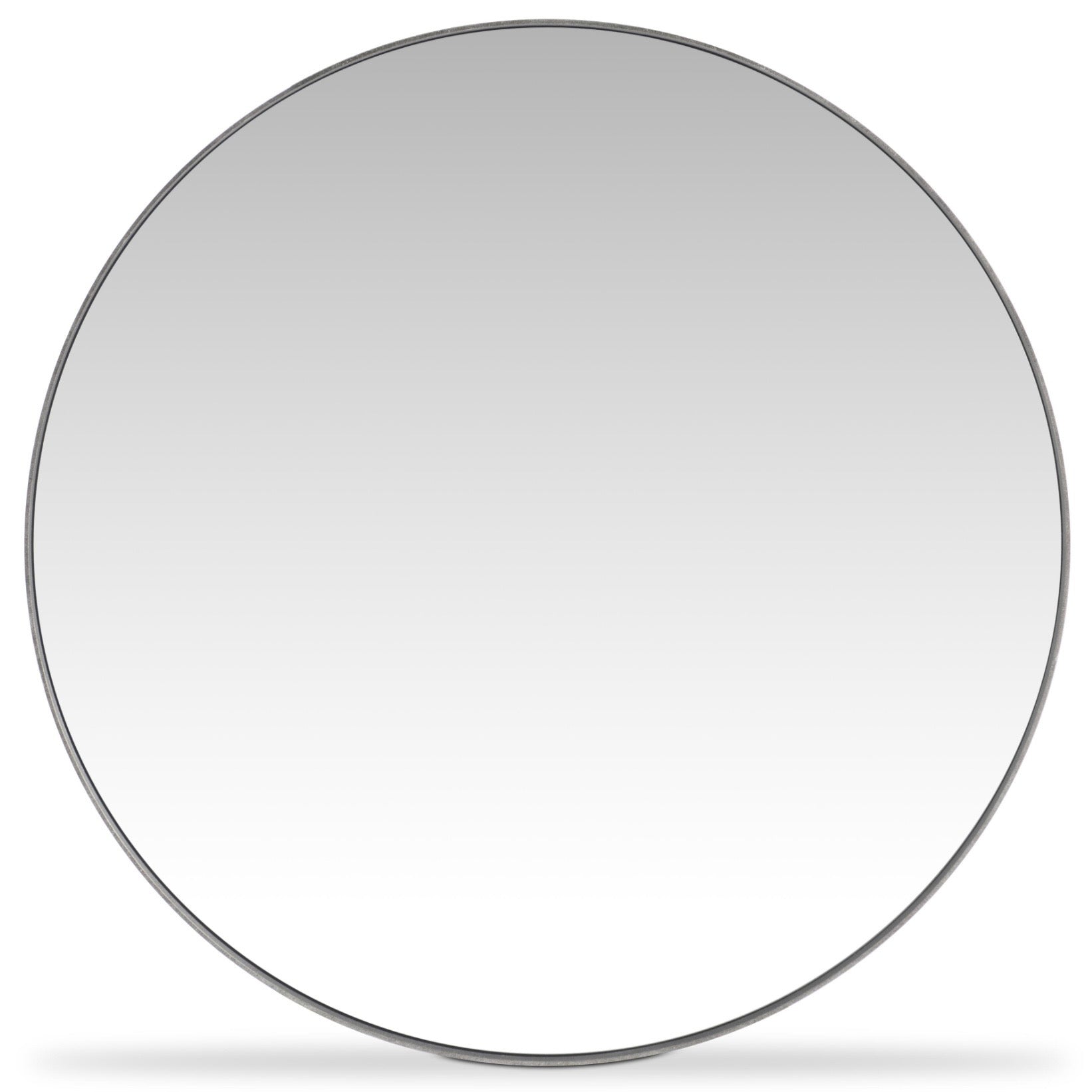 Bernhardt Tribeca Collection Round Mirror ~ Textured Steel - Image 2