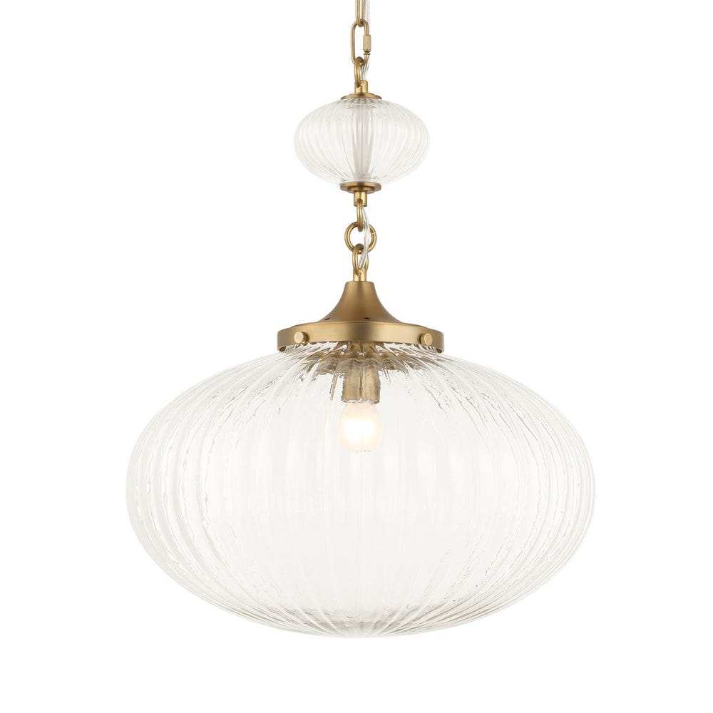 Uttermost Bellaire Clear Melon Glass 1 Light Pendant - Image 2