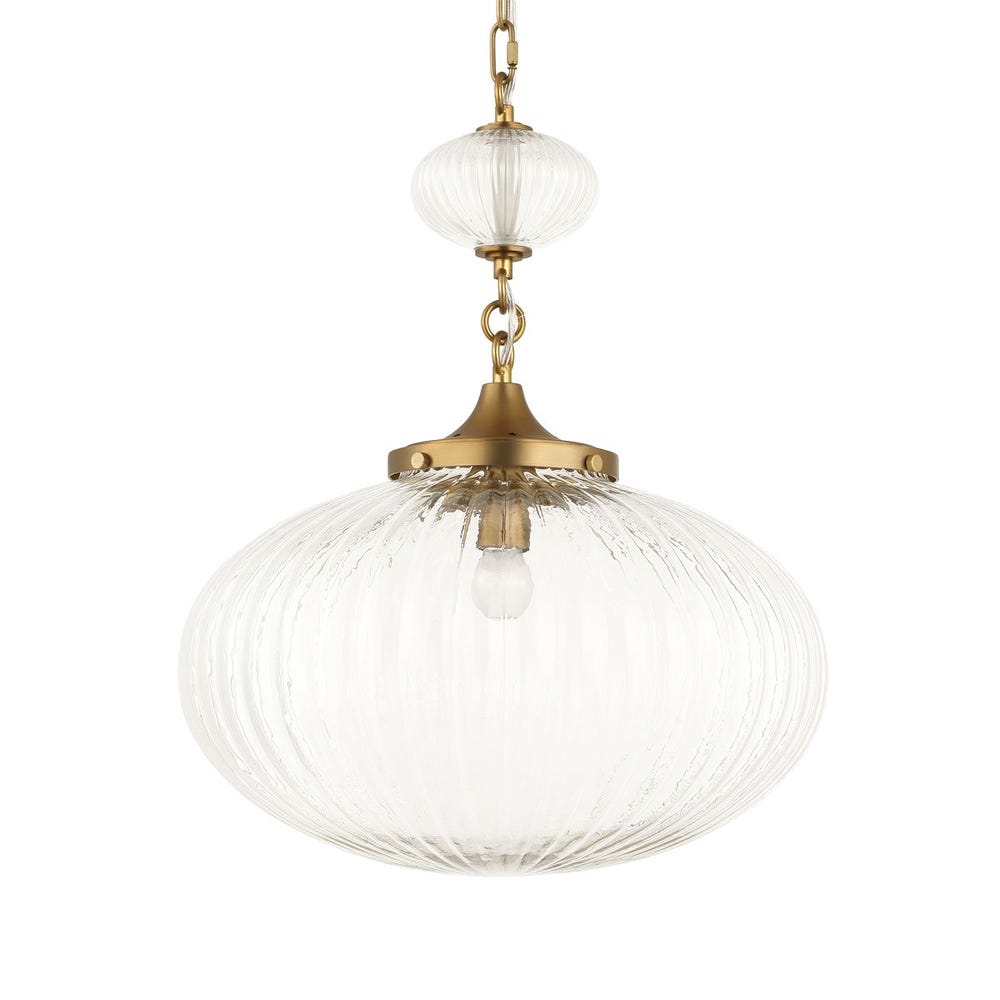 Uttermost Bellaire Clear Melon Glass 1 Light Pendant - Image 3