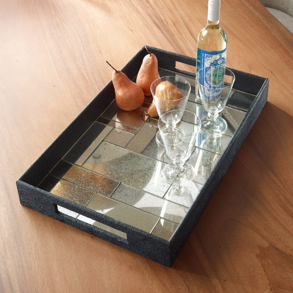 Uttermost Modern Mosaic Antiqued Mirror Tray - Image 1