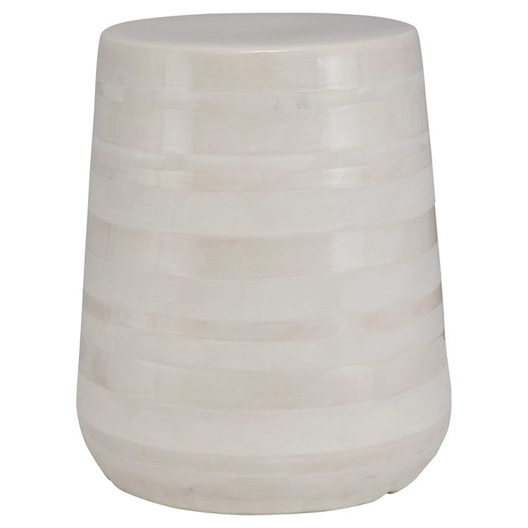 Uttermost Desert Plains Matte White Glaze Garden Stool - Image 2